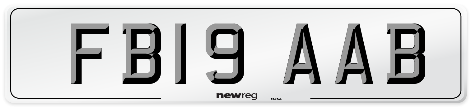 FB19 AAB Number Plate from New Reg
